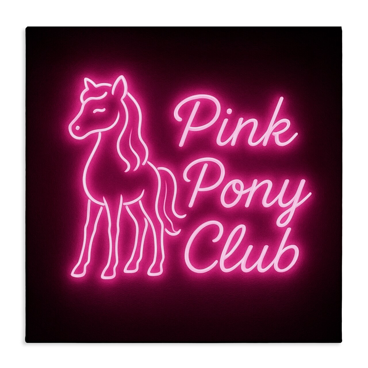 Stupell Industries Pink Pony Club Neon Canvas, design by Grotto Studios